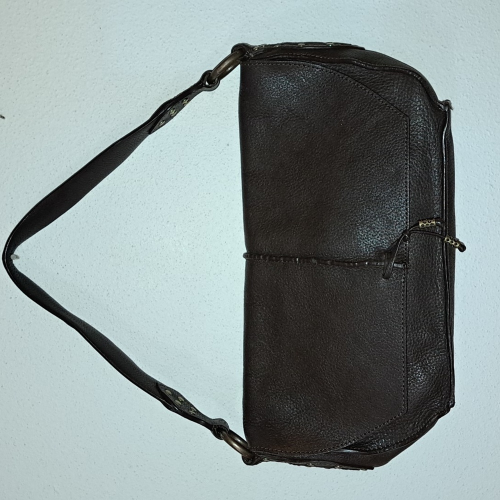 Elegant Via Spiga Brown Leather Shoulder Bag